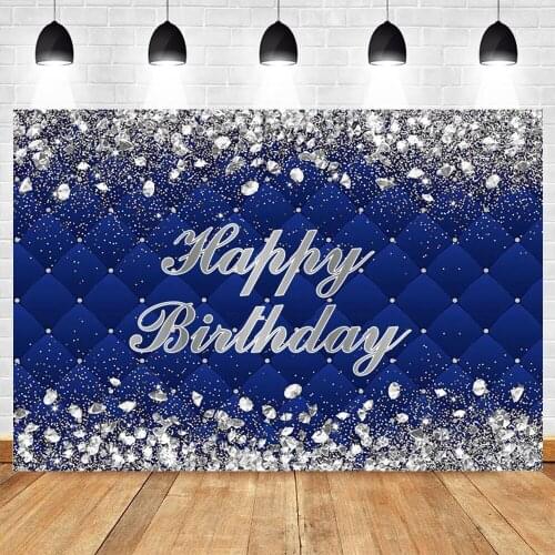 Yeele Birthday Backdrop Photocall Glitter Silver Diamond Portrait Party Decor Background Photography Photo Studio Photographic