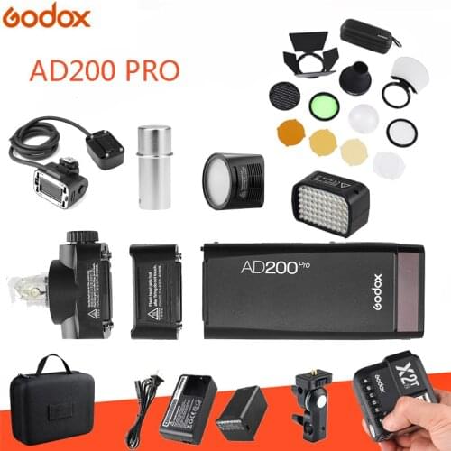 Godox AD200pro 200Ws 2.4G TTL flash for Sony Nikon Fujifilm Olympus Canon camera+AK-R1 X2T AD-L EC200 H200R accessories ptional