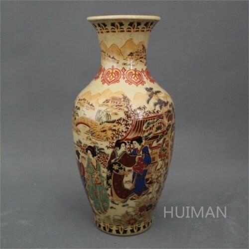 Elaborate China Jingdezhen Porcelain Hand Painting Kimono Women Vase Crafts Home Decoration