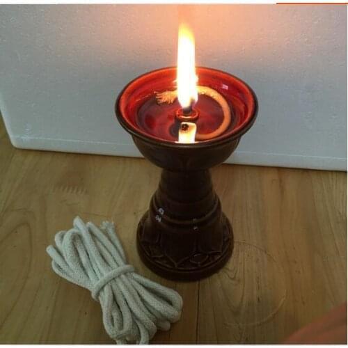 Classic Vintage Oil Lights Buddha Lamp Holder Kerosene Lamp Home Decoration Nostalgic Fuel Saving Oil Night Lights Lamp