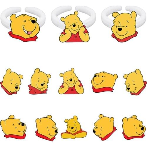 Disney Winnie The Pooh Avatar Classic Cute Animated Character Pattern Image To Send Friends Acrylic Ring Epoxy Resin Ring