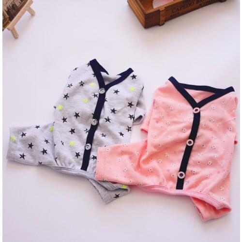Dog Cat JumpSuit Shirt 100% Cotton Print Tracksuit For Small Cats Dogs Pet Puppy Floral Pajamas Pants T-Shirt Yorkies Chihuahua