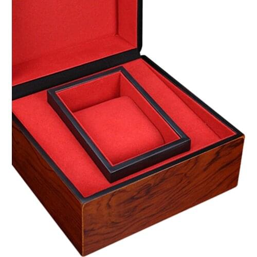 Watch Display Storage Box with Red Cushion Wristwatch Display Organizer