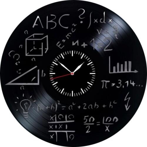 Quartz Math Numbers Wall Clock Science Mathematical Wall Art Modern Clock Wall Watch Classroom Decor Gift
