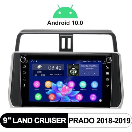 Head Unit Radio Automotivo 1 din Android10 Car Stereo 9” Car Multimedia Player For Toyota Land Cruiser Prado 2018-2019 DSP SPDIF