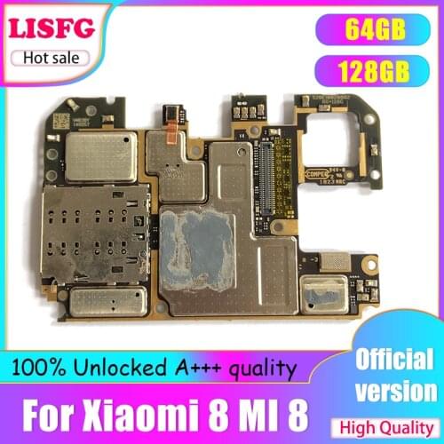 Motherboard For Xiaomi Mi 8 Motherboard Mainboard Logic Board 64G Original Global version Work Well Unlocked Main Circuits Board