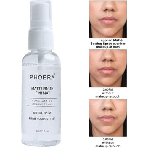 PHOERA 50ML Matte Finish Bottle Setting Spray Makeup Natural Setting Spray Oil-control Long Lasting Fix Foundation Spray TSLM1