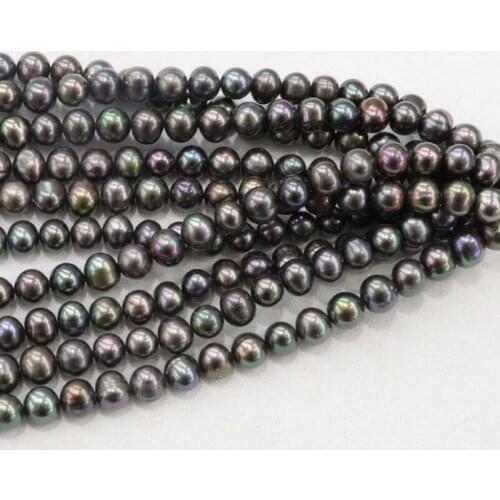 Lots 8 strands peacock black white mixed loose pearl strings 10-11mm