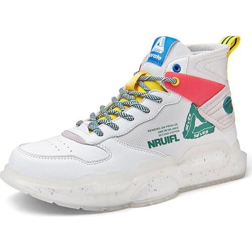 Fashion large leisure sports mens shoes new outdoor mens Korean leisure fashion shoes high top sports running mens shoes