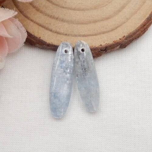 Natural Gemstone Blue Kyanite fashion woman Earring Beads,Semi-precious stones jewelry accessories,22x6x3mm,2.4g