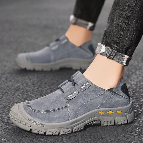 Autumn Winter Outdoor Sneakers Lace Up Mens Hiking Shoes Suede Warm Work Shoes Zapatos Casuales De Hombres