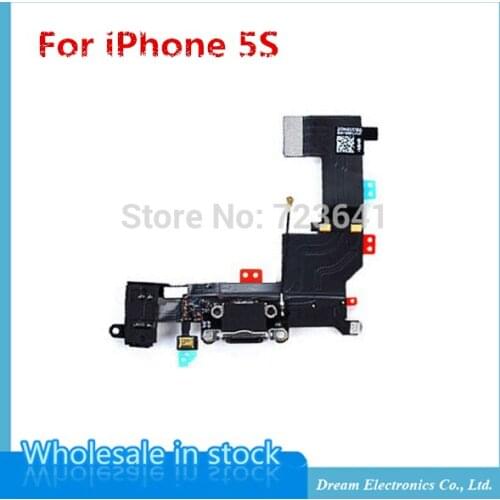 MXHOBIC 50pcs/lot headphone Audio Jack USB Charger Charging Port Dock Connector flex cable for iPhone 5s