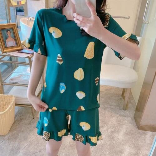 Night suits Pijama Mujer Home Wear Women Plus size Nightwear 2021 Summer camouflage Pajamas Set Women Pyjamas Women Sleepwear