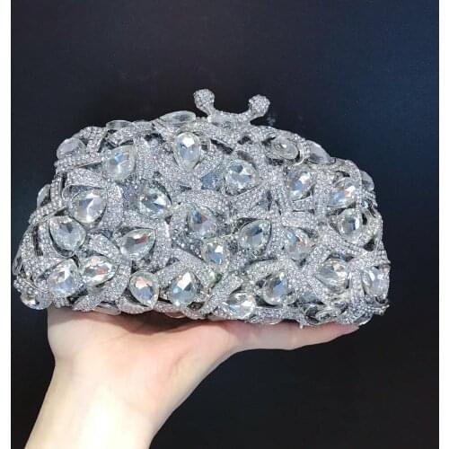Newest Crystal Diamond Chain Evening Bag Luxury Handbags Women Bags Designer High Quality Female Prom Purse Bridal Shoulder Bag
