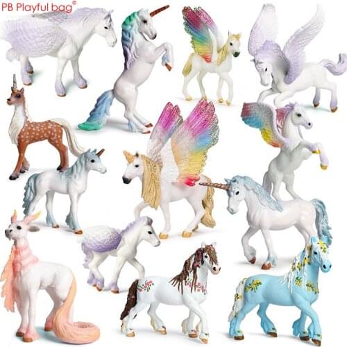 New 2019 Dream Colored Unicorn colorful Cute Unicorn Best Children doll toys unicornio figure Simulated animal model PVC Toy E15