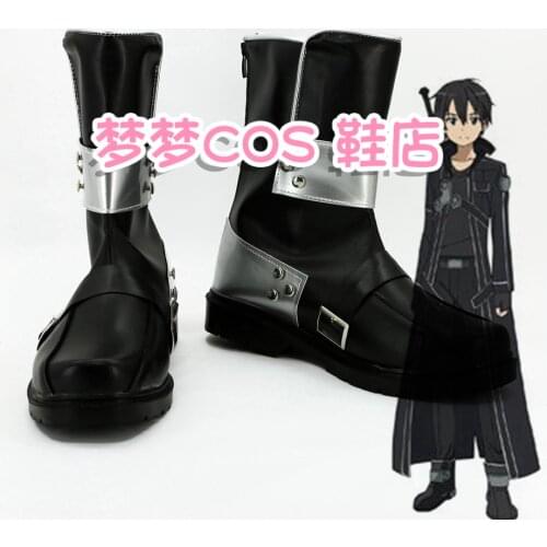 Sword Art Online Narusaka Kazuto Kirigaya Kazuto Kirito Anime Customize Cosplay Flat Shoes Boots Halloween Carnival Party Props