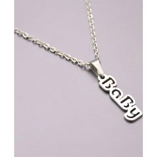 1pc Cute Letter Baby Stainless Steel Necklace Custom Pendants Necklaces Women Kids Girls Fashion Minimalist Jewelry