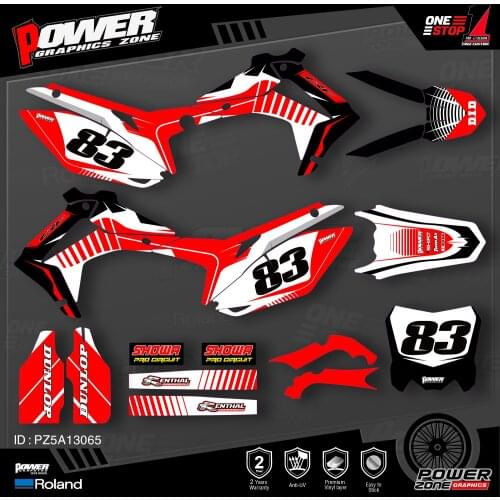 PowerZone Custom Team Graphics Backgrounds Decals 3M Stickers Kit For HONDA 2014-2017 CRF250R 2013-2016 CRF450R 065