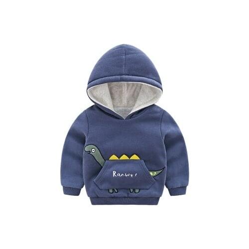 Boys Thick Sweatshirt 2019 Winter Childrens Warm Pullovers Jacket Baby Boy Hooded Sweatshirt Coats Toddler Cartoon Hooded Tees