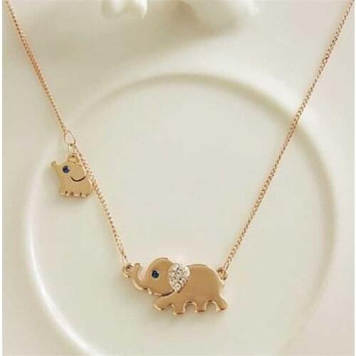 Gift Fashion Lady Chain Necklace New Gold Color Jewelry Pendant Elephant Women Choker