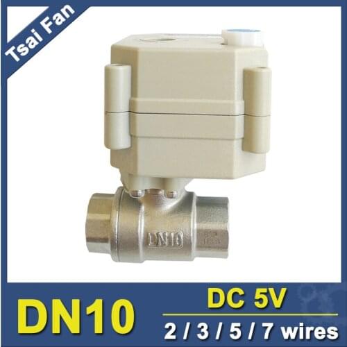 DC5V Stainless Steel 3/8'' Motorized Ball Valve With Manual Override And Indicator 2 Way DN10 Electric Valve For HVAC Systems