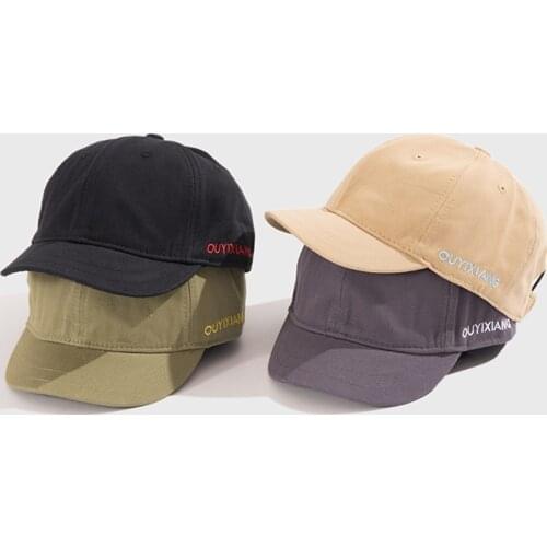 Hat women Short-brimmed baseball cap Korean soft top letter embroidery hat female Japanese small fresh casual small brim cap