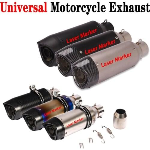 Universal Motorcycle Exhaust Escape Moto Carbon Fiber Modified Muffler Motocross For BMW S1000RR PCX KTM Duke 390 Z900 Nmax Tmax