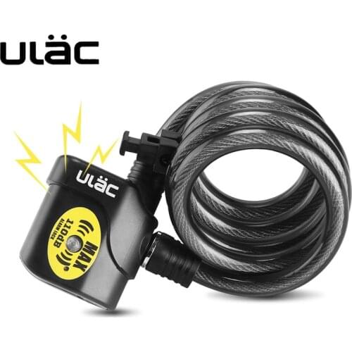 ULAC Bicycle Lock Alarm Lock Motorcycle Steel Cable Lock Cycling Anti-theft Security Wire Lock Mountain Road Bicycle Alarm