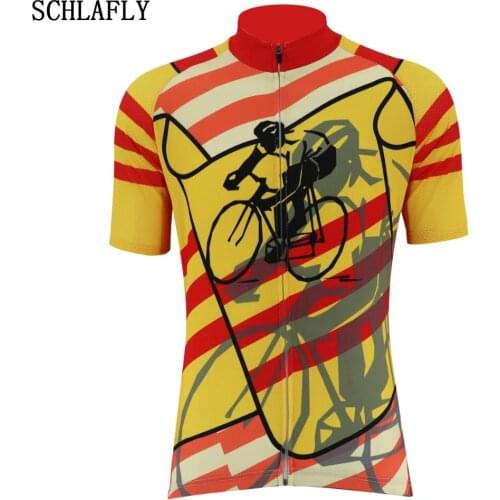 Vietnam cycling jersey short sleeve yellow red summer bike wear jersey pro road Mountain jersey cycling clothing schlafly