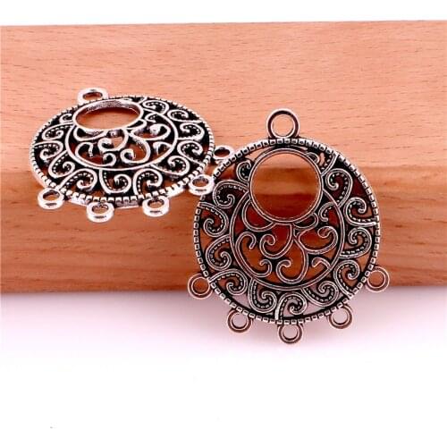 10pcs 22943 Metal Charms Pendant 30*35mm Alloy Vintage Dangle Earrings Connector DIY Handmade For Lady Gift Findings Accessories