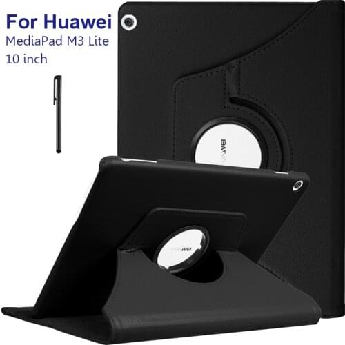 360 Rotating Case for Huawei MediaPad M3 Lite 10 10.1 BAH-W09 BAH-AL00 Tablet Funda PU Leather Cover Cases for Huawei M3 Lite 10