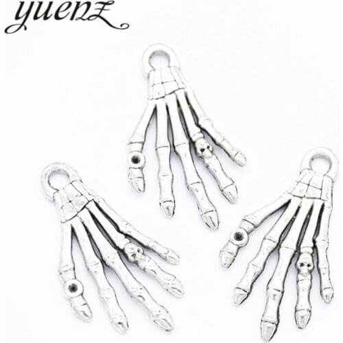 YuenZ 8pcs Antique silver color palm Charms Pendants DIY Jewelry for Necklace Bracelet Making Accessaries 36*19mm I1106