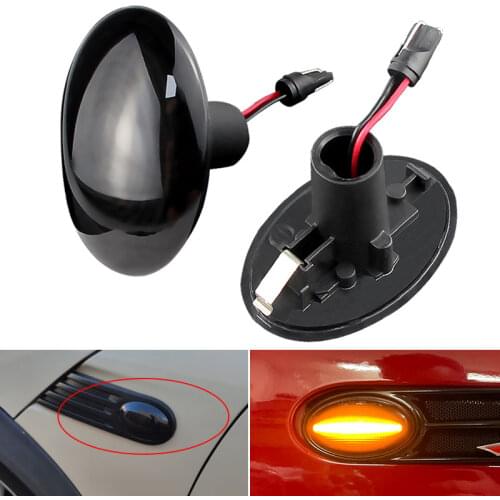 2pcs FlashingTurn Signal Light LED Side Marker Side Indicator For BMW MINI Cooper R56 R57 R58 R59 2007-2013 OEM# CL-R56-LSM-SM