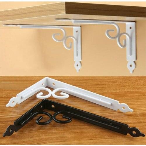 2pcs Metal Shelf Bracket L Shape Thickened Corner Brace Shelf Right Angle 6/8/10/12 inch Bracket for Commodity Furniture Fitting