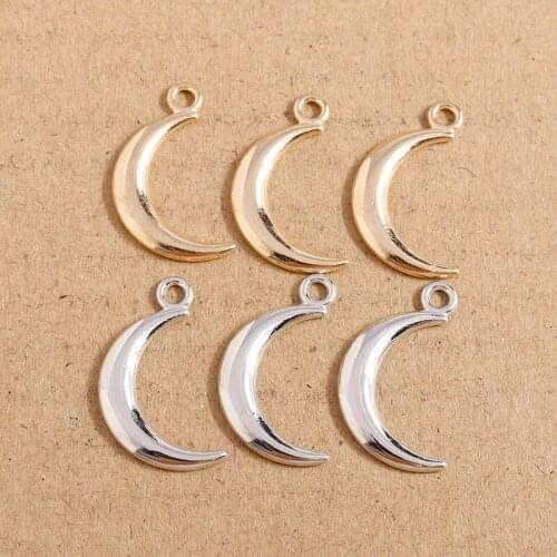 20pcs 14*25mm Crescent Moon Pendants Charms Wholesale Fit Earrings Necklaces Gold Silver Color Jewelry DIY Findings
