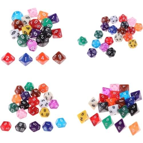 20 Pieces Polyhedral Dice Set for Table Game Kids Math Practice Holiday Party 8/10/12/20 Sided Colorful Dices