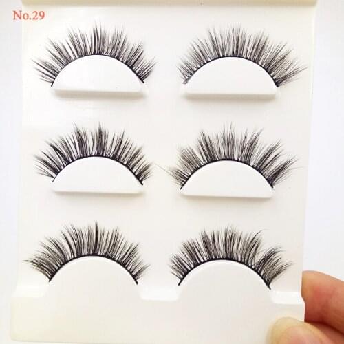 3 Pairs False Eyelash 3D Lashes Soft Long Handmade False Eyelashes No.29 For Women Gift Beauty Cosmetic Tool
