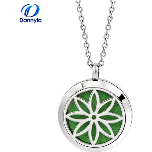 30MM Aromatherapy Floating Locket Stainless Steel Perfume Necklace Essential Oil Diffuser Fragrance Locket Necklace DLAR86-103