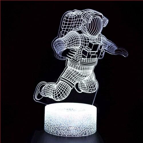 3D Night Light Astronaut Model UFO Spaceship and Rocket Sculpture Decoration Decoration Bedroom Board Game Gift LED USB Light