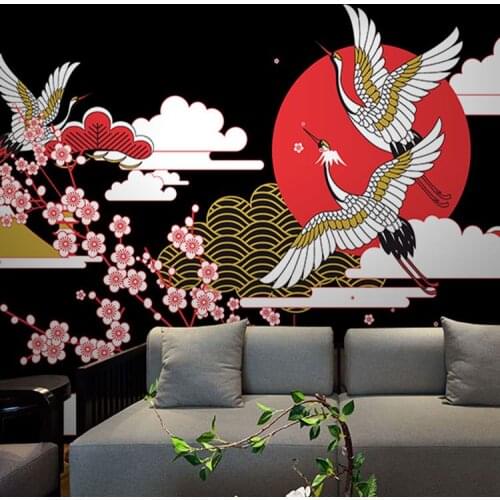 3d Wallpapers Japanese Ukiyo-shi Pilgrims Retro Nostalgic Restaurant Seamless Mural Cooking Sushi Footwear Club Wallpapers