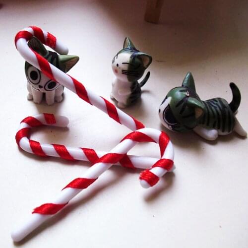 50Pcs/Lot Candy Crutch Pendant Christmas Tree Decor Hanging Ornament For New Year Xmas Party Kids Gift Christmas Decorations