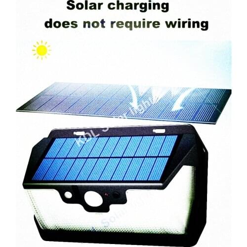 55 LED 900lm Solar Light remote control radar smart 3 side lighting Binval olar Lamp Garden L torc street wall lamp yard camp g