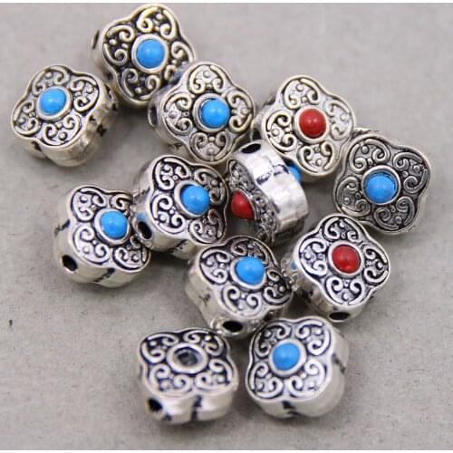 6pc Alloy Pattern Spacer Beads12*12mm Antique Metal Gold Cone pattern Spacer Beads Tibetan Silver color Beads For Jewelry Making