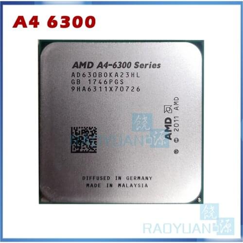 AMD A4-Series A4 6300K A4 6300B 3.7Ghz 65W Dual-Core CPU Processor AD6300OKA23HL AD630BOKA23HL Socket FM2