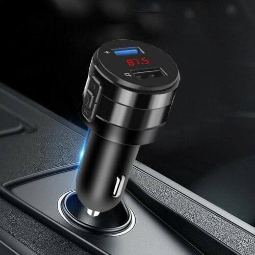 Wireless Bluetooth V5.0 Car Fm Fm Transmitter Music Broadcast Radio Dual Charging Auxiliary Adapter Usb Car Kit Player G6F7