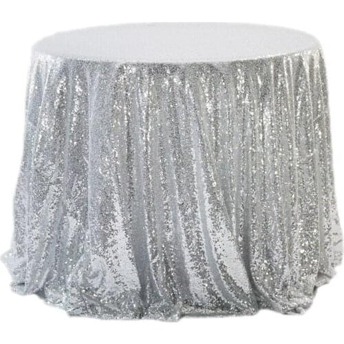 Glitter Wedding Feast Tablecloth Round Hotel Beaded Mat Table Cloth for Party