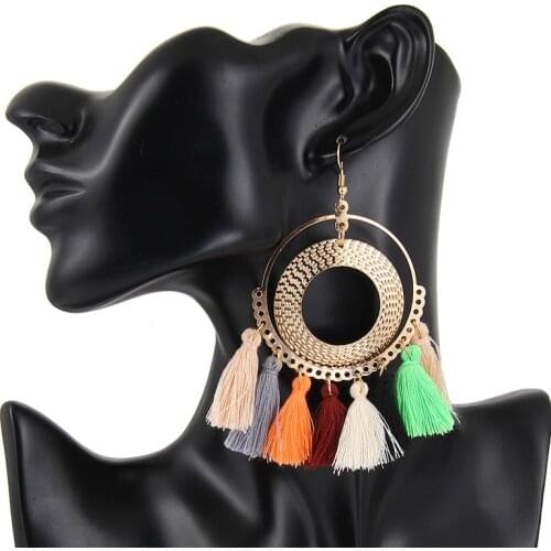 Bohemia Vintage Fringe Tassel Earrings Female Statement Jewelry for Women Fashion Big Long Drop Dangle Earings Brincos Korean