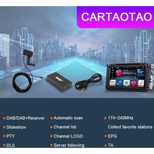 DAB+ extended antenna USB portable adapter receiver for car Android multimedia player system digital audio broadcasting