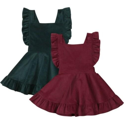 Toddler Baby Girls Long Sleeveless Corduroy Bowknot Princess Tutu Baby Clothes Girl O-neck Cotton Baby Clothes