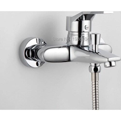 Chrome Shower Mixer Shower Sets Hot and Cold Mixing Valve Chrome Polish Bathroom Shower Set CS1002